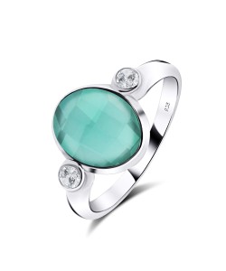 Green Agate Silver Rings NSR-2236